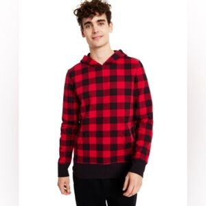 Ideology NWT Buffalo Plaid Red Black Hoodie Fleece Pullover Men’s L